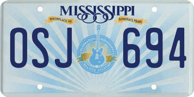 MS license plate OSJ694