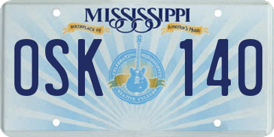 MS license plate OSK140