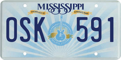MS license plate OSK591