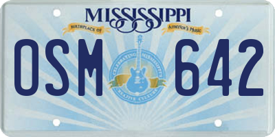 MS license plate OSM642