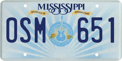 MS license plate OSM651