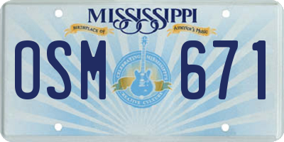 MS license plate OSM671