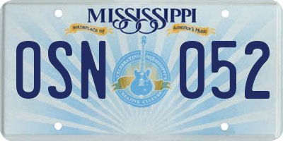 MS license plate OSN052