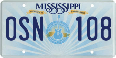 MS license plate OSN108