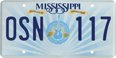 MS license plate OSN117