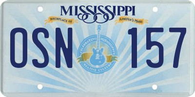 MS license plate OSN157