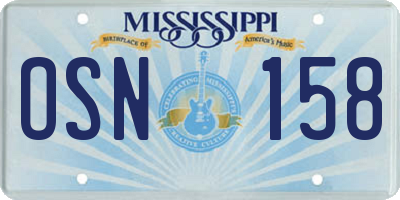 MS license plate OSN158