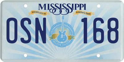 MS license plate OSN168