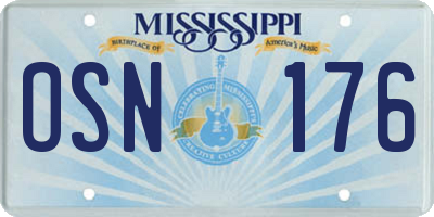 MS license plate OSN176