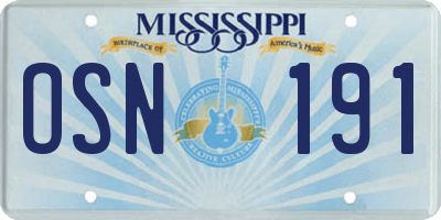 MS license plate OSN191