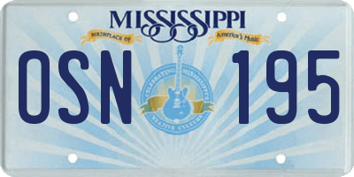 MS license plate OSN195