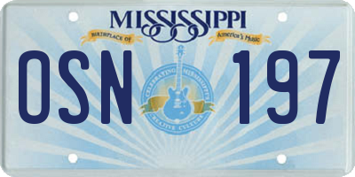 MS license plate OSN197