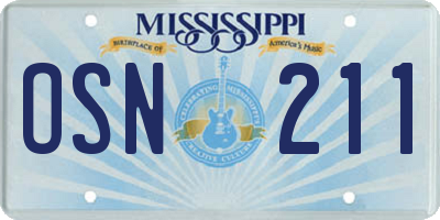 MS license plate OSN211