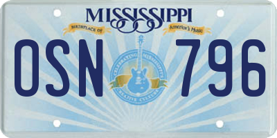 MS license plate OSN796
