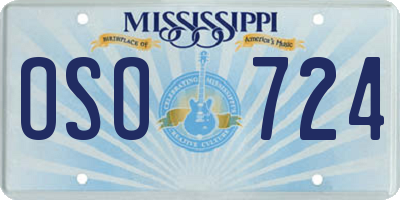 MS license plate OSO724