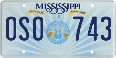 MS license plate OSO743