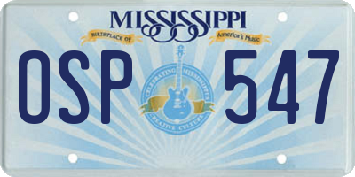 MS license plate OSP547