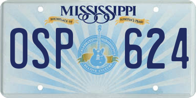 MS license plate OSP624