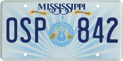 MS license plate OSP842