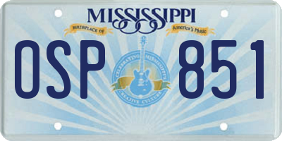 MS license plate OSP851