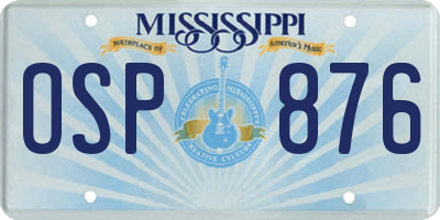 MS license plate OSP876
