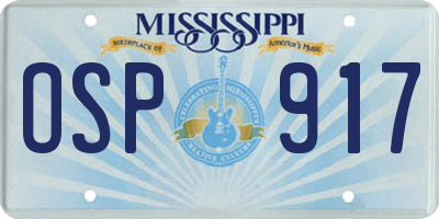 MS license plate OSP917