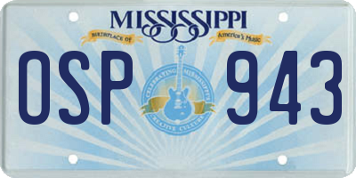 MS license plate OSP943