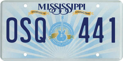 MS license plate OSQ441