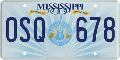 MS license plate OSQ678