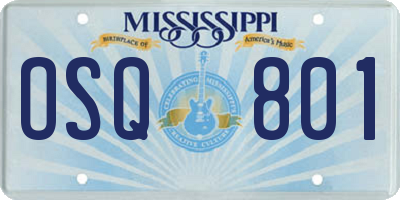 MS license plate OSQ801
