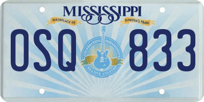 MS license plate OSQ833