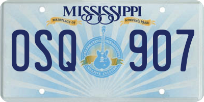 MS license plate OSQ907
