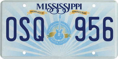 MS license plate OSQ956