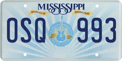 MS license plate OSQ993