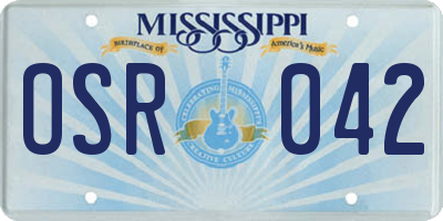 MS license plate OSR042