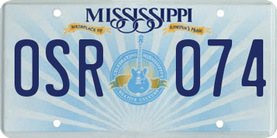 MS license plate OSR074