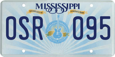 MS license plate OSR095
