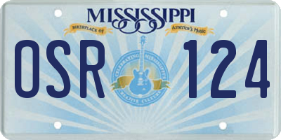 MS license plate OSR124
