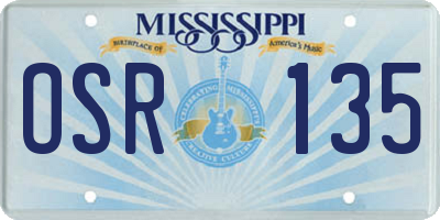 MS license plate OSR135