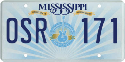 MS license plate OSR171