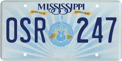 MS license plate OSR247