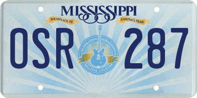 MS license plate OSR287