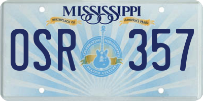 MS license plate OSR357