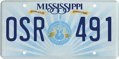 MS license plate OSR491