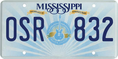 MS license plate OSR832