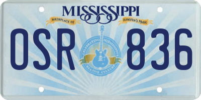MS license plate OSR836