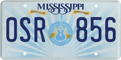 MS license plate OSR856