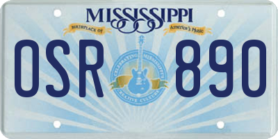 MS license plate OSR890