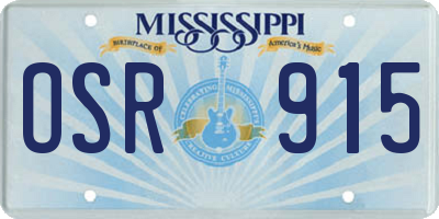 MS license plate OSR915