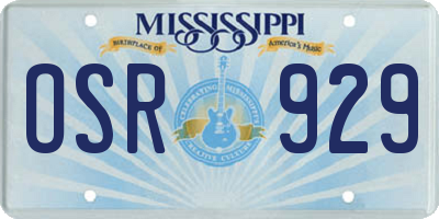MS license plate OSR929